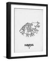 Havana Street Map White-NaxArt-Framed Art Print