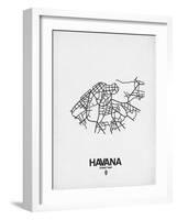 Havana Street Map White-NaxArt-Framed Art Print