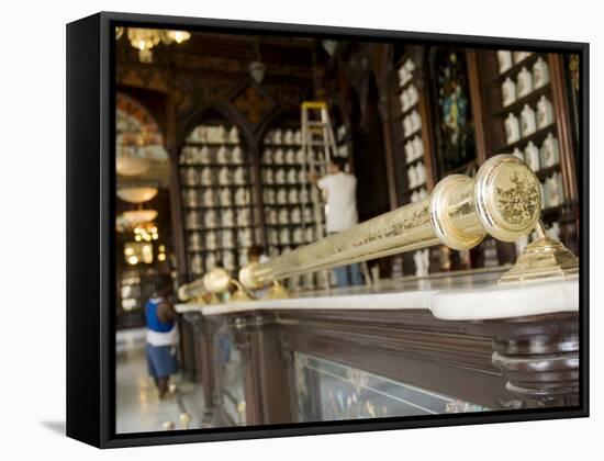 Havana, Traditional Pharmacy, Taquechel on Calle Obispo, Havana Vieja, Cuba, Cuba-Paul Harris-Framed Stretched Canvas