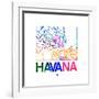 Havana Watercolor Street Map-NaxArt-Framed Art Print