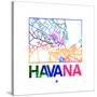 Havana Watercolor Street Map-NaxArt-Stretched Canvas