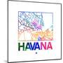 Havana Watercolor Street Map-NaxArt-Mounted Art Print