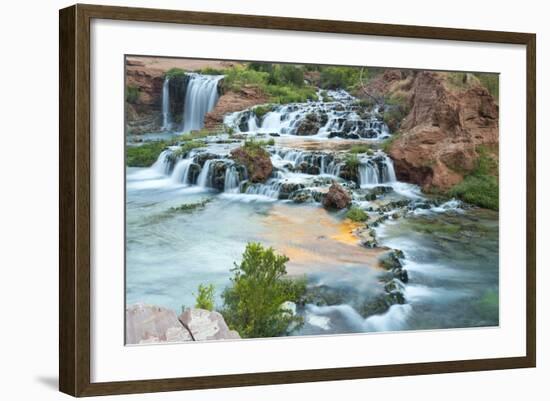 Havasu Waterfall on the Havasupai Reservation in Arizona, USA-Chuck Haney-Framed Photographic Print