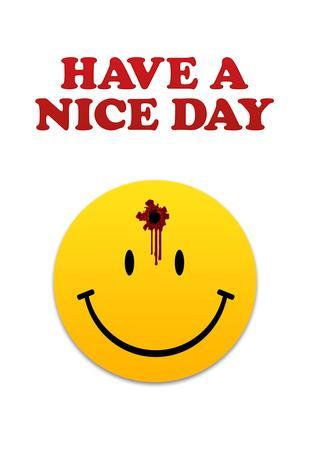 Have a Nice Day Smiley Face with Bullet Hole Art Print Poster' Prints |  AllPosters.com