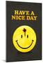 Have a Nice Day Smiley Face with Bullet Hole Black Art Print Poster-null-Mounted Poster