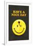 Have a Nice Day Smiley Face with Bullet Hole Black-null-Framed Art Print
