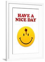 Have a Nice Day Smiley Face with Bullet Hole-null-Framed Art Print