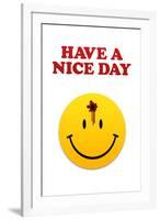 Have a Nice Day Smiley Face with Bullet Hole-null-Framed Art Print