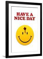 Have a Nice Day Smiley Face with Bullet Hole-null-Framed Art Print