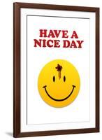 Have a Nice Day Smiley Face with Bullet Hole-null-Framed Art Print