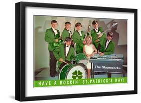 Have a Rockin St. Patricks Day, School Rock Band-null-Framed Art Print