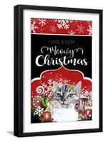 Have a Very Meowy Christmas - Flag Sign-Sheena Pike Art And Illustration-Framed Giclee Print