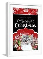 Have a Very Meowy Christmas - Flag Sign-Sheena Pike Art And Illustration-Framed Giclee Print