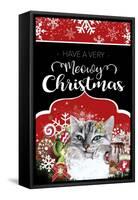Have a Very Meowy Christmas - Flag Sign-Sheena Pike Art And Illustration-Framed Stretched Canvas