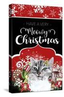 Have a Very Meowy Christmas - Flag Sign-Sheena Pike Art And Illustration-Stretched Canvas