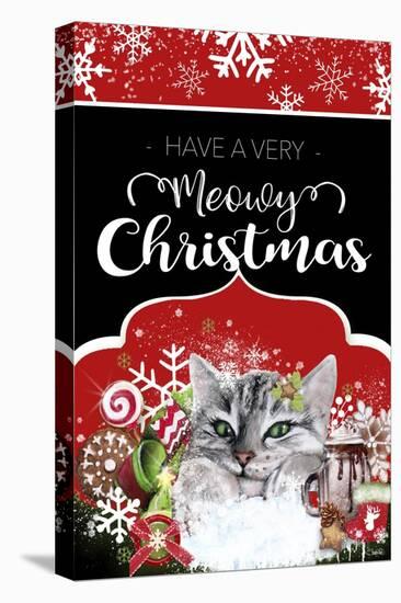 Have a Very Meowy Christmas - Flag Sign-Sheena Pike Art And Illustration-Stretched Canvas