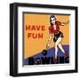 Have Fun Bowling-null-Framed Art Print