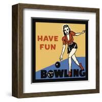 Have Fun Bowling-null-Framed Giclee Print