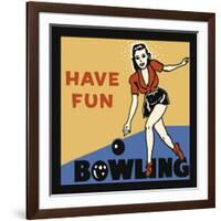 Have Fun Bowling-Retro Series-Framed Art Print