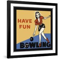 Have Fun Bowling-Retro Series-Framed Art Print