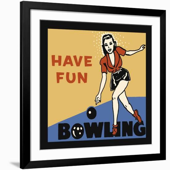 Have Fun Bowling-Retro Series-Framed Art Print