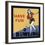 Have Fun Bowling-Retro Series-Framed Art Print