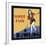 Have Fun Bowling-Retro Series-Framed Art Print