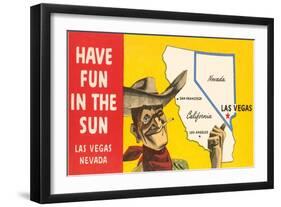 Have Fun in the Sun, Las Vegas, Map, Nevada-null-Framed Art Print