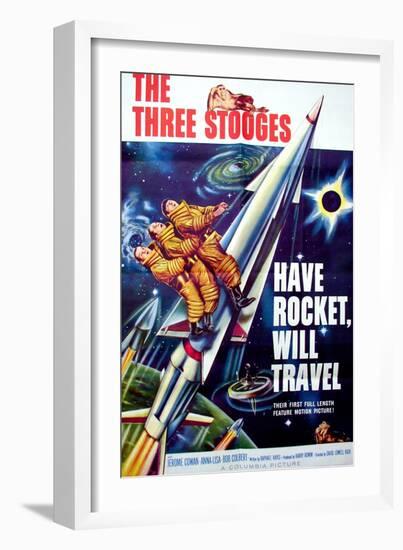 Have Rocket, Will Travel, On the Rocket, From Top: Moe Howard. Larry Fine, Joe Derita, 1959-null-Framed Art Print