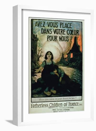 Have You Room in Your Hearts For Us , Fatherless Children of France-null-Framed Giclee Print