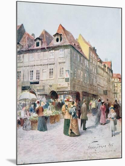 Havelska Ulice and Melantrichova Ulice, Prague, Illustration from 'Stara Praha (Old Prague)',…-Vaclav Jansa-Mounted Giclee Print