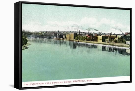 Haverhill, Massachusetts - Bradford Bridge View of the Waterfront-Lantern Press-Framed Stretched Canvas