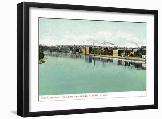 Haverhill, Massachusetts - Bradford Bridge View of the Waterfront-Lantern Press-Framed Art Print