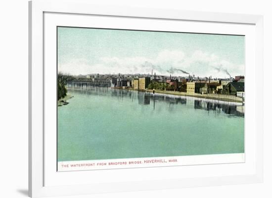 Haverhill, Massachusetts - Bradford Bridge View of the Waterfront-Lantern Press-Framed Art Print