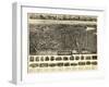 Haverhill, Massachusetts - Panoramic Map-Lantern Press-Framed Art Print