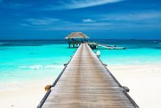 Beautiful Beach with Water Bungalows at Maldives-haveseen-Photographic Print
