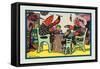 Having Cake Mr. Caterpillar Crab and Dame Crabby-Rosa C. Petherick-Framed Stretched Canvas