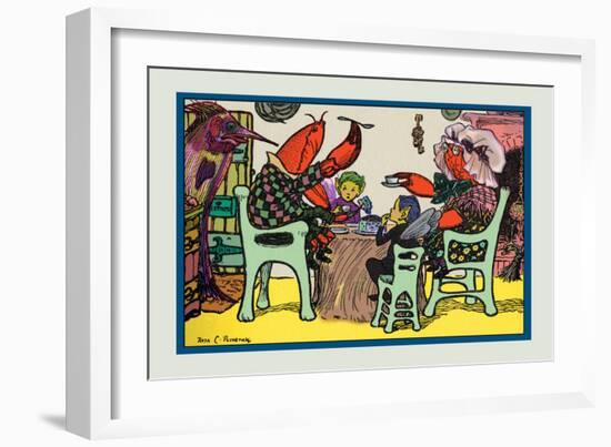 Having Cake Mr. Caterpillar Crab and Dame Crabby-Rosa C. Petherick-Framed Art Print