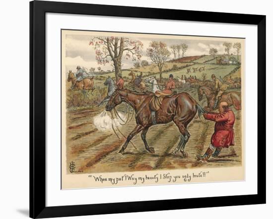 Having Fallen Off His Horse, Mr Popple Grabs it by the Tail to Stop it from Running Away-null-Framed Art Print