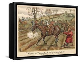 Having Fallen Off His Horse, Mr Popple Grabs it by the Tail to Stop it from Running Away-null-Framed Stretched Canvas