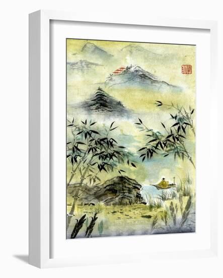 Having Visited Qui Baishi-Nan Rae-Framed Art Print