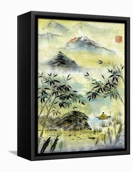 Having Visited Qui Baishi-Nan Rae-Framed Stretched Canvas