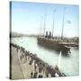 Havre (the Maritime Seine), the Pier, Trans-Atlantic Ship Entering the Port-Leon, Levy et Fils-Stretched Canvas