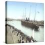 Havre (the Maritime Seine), the Pier, Trans-Atlantic Ship Entering the Port-Leon, Levy et Fils-Stretched Canvas