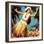 Hawaian Girl Dancing-English School-Framed Giclee Print