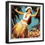 Hawaian Girl Dancing-English School-Framed Giclee Print