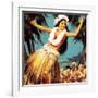 Hawaian Girl Dancing-English School-Framed Giclee Print