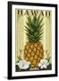 Hawaii - Aloha - Colonial Pineapple-Lantern Press-Framed Art Print