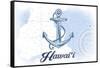 Hawaii - Anchor - Blue - Coastal Icon-Lantern Press-Framed Stretched Canvas