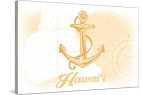 Hawaii - Anchor - Yellow - Coastal Icon-Lantern Press-Stretched Canvas